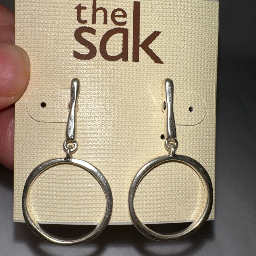 The Sak Silver Geometric hoop Earrings